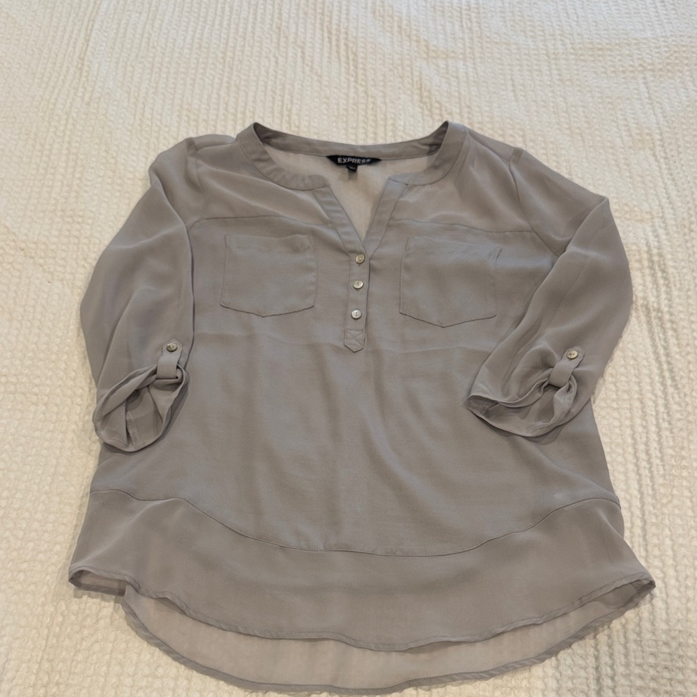 Express Sheer Gray Blouse
